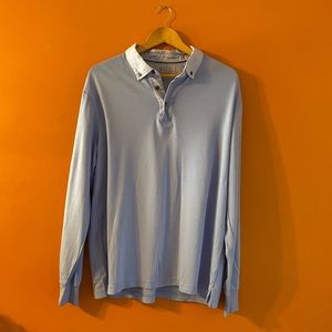 Land’s End Long Sleeve Blue Polo Shirt
